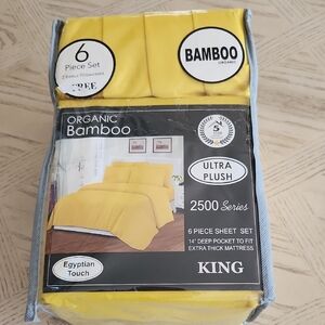 Five Star Home Organic Bamboo Ultra Plush 6 Piece King Sheet Set in Yellow